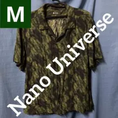 【必見】NANO universe ナノユニバース オープンカラー　柄シャツ　M