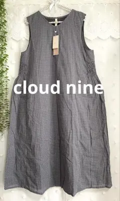 新品✻未使用✻ cloud nine チェック柄袖なしワンピース FREE