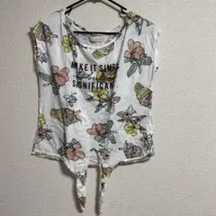 Bershka 花柄 前結び Tシャツ Mサイズ
