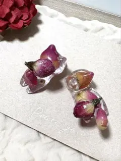 薔薇猫ピアス
