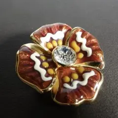 【超美品】Dior ブローチ クリスチャンディオール 花 カメリア ストーン