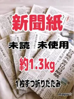 未読 未使用 新聞紙 古新聞 1枚ずつ折畳み