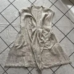 うさとの服　usaato 草木染め　ロングベスト　ジレ　黄系 うさとの服 usaato 草木染め ロングベスト ジレ 黄系