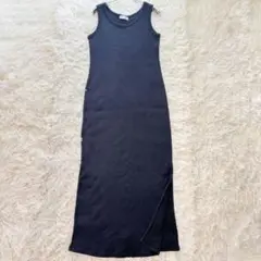 美品✨ リヴドロワ 2023年 リブタンクワンピース マキシ丈 スリット 洗える