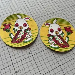 レトロなワッペン　うさぎ　２枚セット