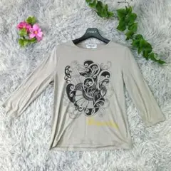 【GEORGES RECH】グラフィックTシャツ 七分袖 (36) ベージュ S