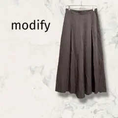 モディファイ ガウチョパンツ L 大きめ ウエストゴム 日本製 体型カバー 無地