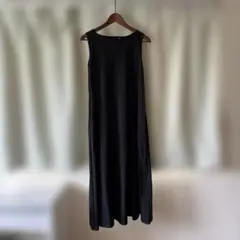UNIQLO ブラック ノースリーブ ロングワンピース L