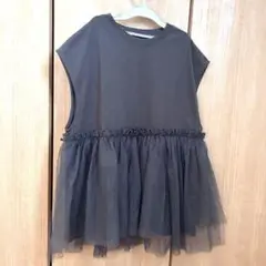 ペプラム チュールドッキングノースリーブ TEE