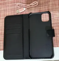 iPhone11用手帳型ケース 黒