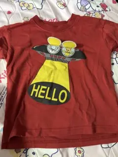 赤い宇宙船プリントTシャツ 90