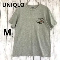 【UNIQLO】ユニクロ　UT　メンズ　半袖Tシャツ Mグレー　ロゴプリント