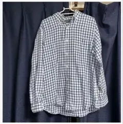 値下!【TAKAQ 】長袖 水色チェックシャツ サイズXL