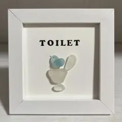【No.48】トイレシーグラスアート 鳥 トイレ表札 インテリア雑貨 壁掛け