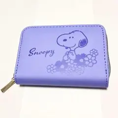 スヌーピー ウォレット PEANUTS パープル 二つ折り財布