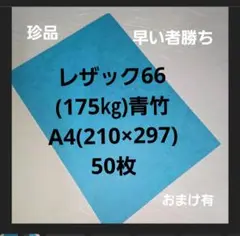 レザック66(175㎏)青竹、A4. 50枚、希少早い者勝ち‼️