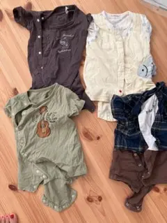 男の子男児前開き半袖ロンパース4点セットまとめ売り　70サイズ　ブランシェス他