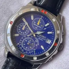 Seiko V657-9010 Chronograph Yellow and Blue with Stainless
