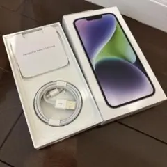 iPhone14★箱のみ★パープル★128GB★ケーブル★
