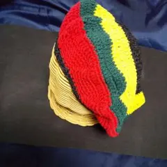 ベレー帽*★*ラスタカラー*★ハンドメイド
