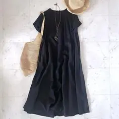 美品＊ジャーナルスタンダード リネンハーフスリーブマキシフレアワンピース