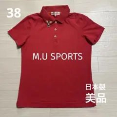 美品 M.U SPORTS レディース ゴルフ ポロシャツ 赤 サイズ38