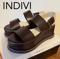INDIVI ブラウン 厚底サンダル