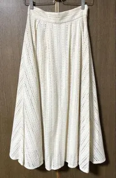 IEDIT ボーラーレース ボリュームロングスカート＜アイボリーベージュ＞