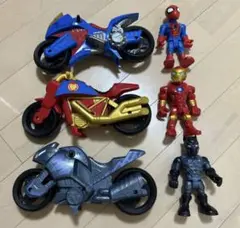 Playskool Heroes マーベル フィギュア バイク 3個セット