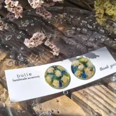 (139]　bulle ハンドメイド ピアス　レジン　ドライフラワー