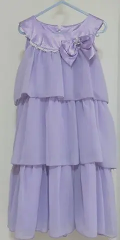 140cm ドレス ワンピース ノースリーブ 紫 パープル