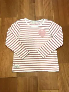 長袖カットソー ピンクストライプ　120