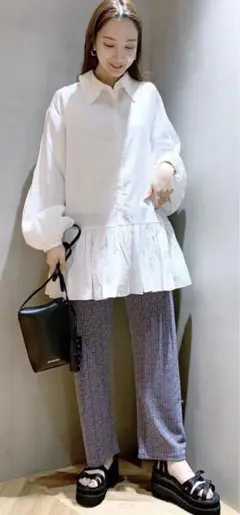 ニュアンスキカラメジャガードパンツ