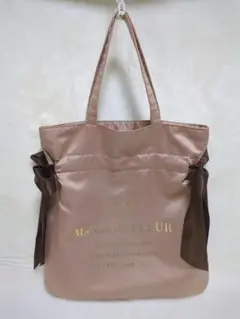Maison de FLEUR メゾンドフルールダブルリボンギャザートートバッグ