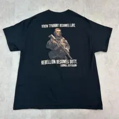 トーマス・ジェファーソン　3代大統領　トップス　半袖　Tシャツ　古着　ブラック黒