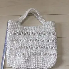 値下げ^_^ビニール紐バック　手編み