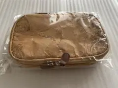 地図柄 ベージュ 小物入れ