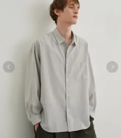 極美品★パブリックトウキョウ　コンフォート　レギュラーカラーシャツ　グレー