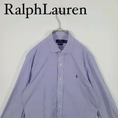 Ralph Lauren Polo ストライプ長袖ワイシャツ　パープル　M