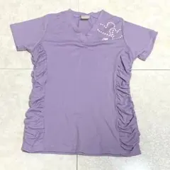 【美品】ニューバランス　ラベンダー Vネック Tシャツ Mサイズ