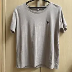 U.S.POLO ASSN. ベージュ Sサイズ 刺繍ロゴ 半袖Tシャツ