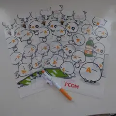 J:COM キャラクタークリアファイル4枚とペン