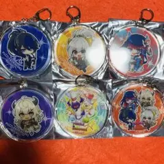 【新品未使用】パズドラ ラウンドワンコラボ アクリルキーホルダー 6種コンプ