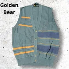 ゴールデンベアGolden Bear ストライプベスト Mサイズ　綿　G24