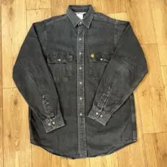 90s usa製 カーハート ブラックデニム ワークシャツ