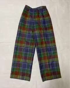 イギリス製 ウール チェック パンツ 古着