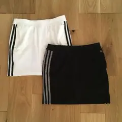 adidas レディース スカート 2枚セット　スリーストライプ
