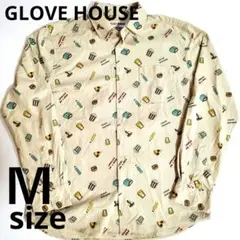 【GLOVE HOUSE・M】総柄 長袖シャツ コットン100%