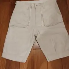 生成り ショートパンツ 前面ポケット付き