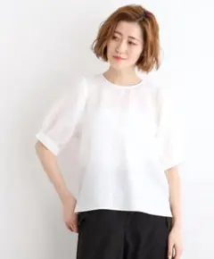 grove トップス ブラウス バックボタン ホワイト Mサイズ ①